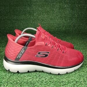 Skechers Sneakers Mens 8 Red Slip-ins Summits Key Pace Hands Free 232469 RDBK